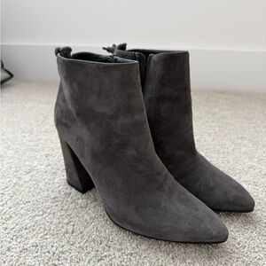 Stuart Weitzman Charcoal Heeled Boots